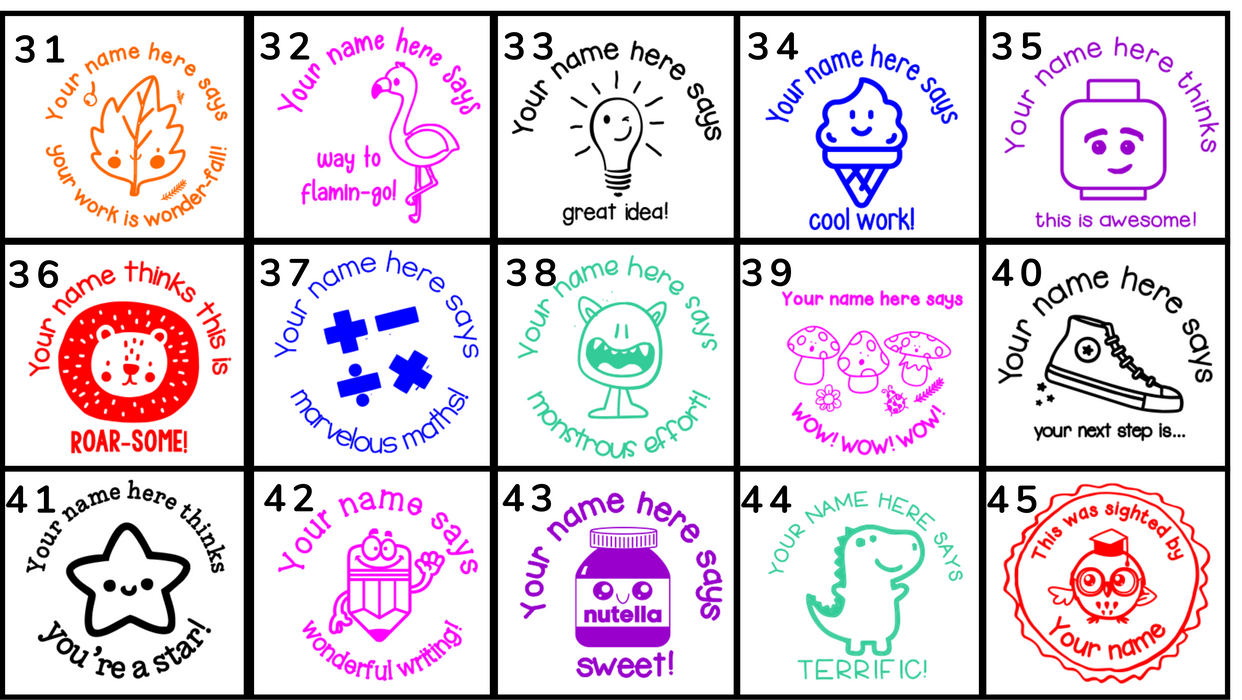 CLEARANCE - 35 or 42mm Personalised Stamp
