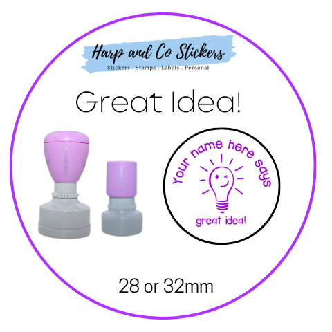 28 or 32mm Personalised Round Stamp - Great Idea!