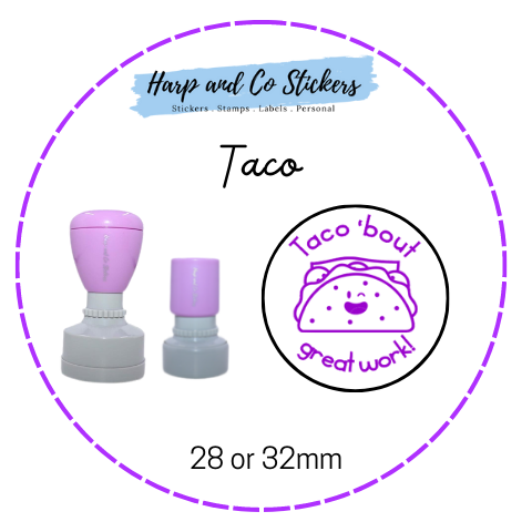 28 or 32mm Round Stamp - Taco