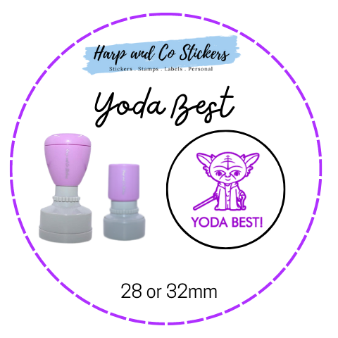 28 or 32mm Round Stamp - Yoda Best