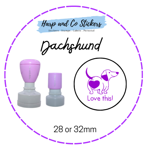 28 or 32mm Round Stamp - Dachshund