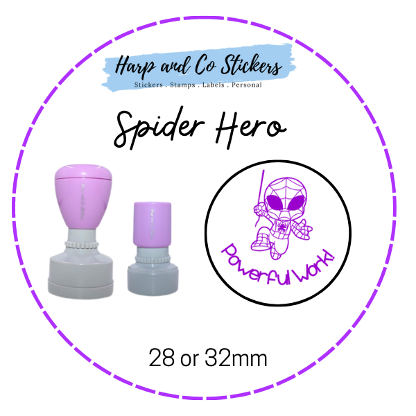 28 or 32mm Round Stamp - Spider Hero