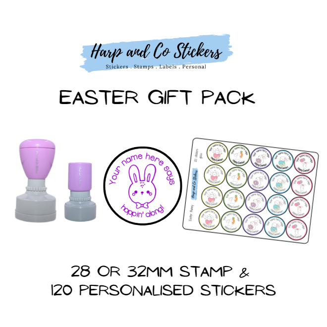 Gift Pack 28 or 32mm Stamp + 120 Stickers - Easter