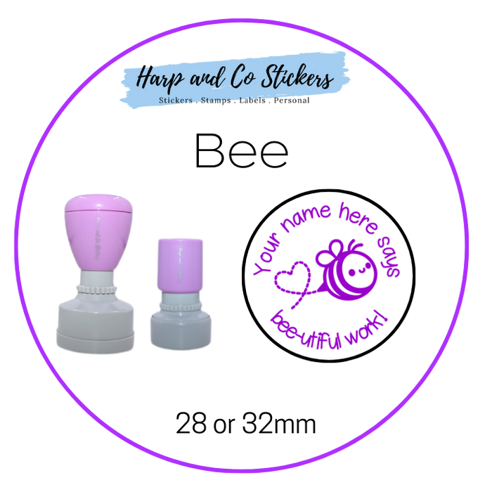 28 or 32mm Personalised Merit Stamp - Bee