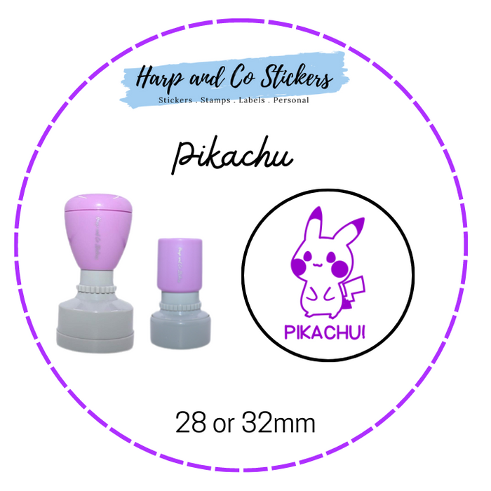 28 or 32mm Round Stamp - Pikachu
