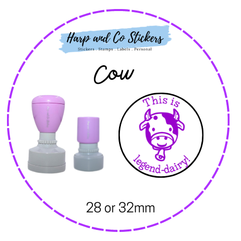 28 or 32mm Round Stamp - Cow