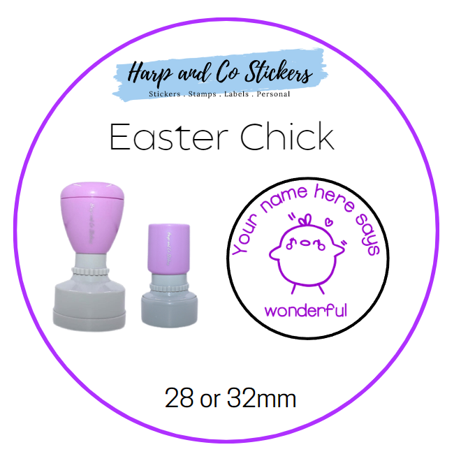 28 or 32mm Personalised Merit Stamp - Easter Chick