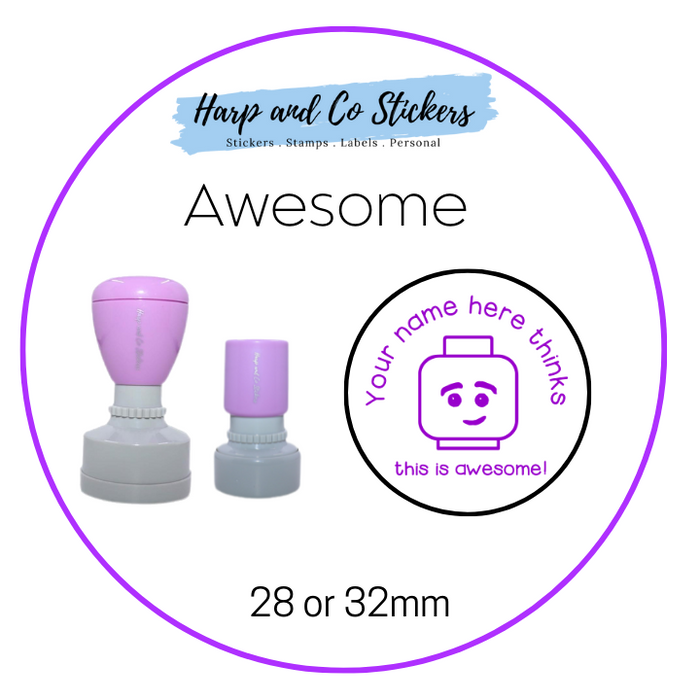 28 or 32mm Personalised Round Stamp - *Awesome* - Great for the classroom!