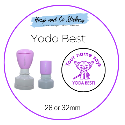 28 or 32mm Personalised Round Stamp - *Yoda Best* - Great for the classroom!