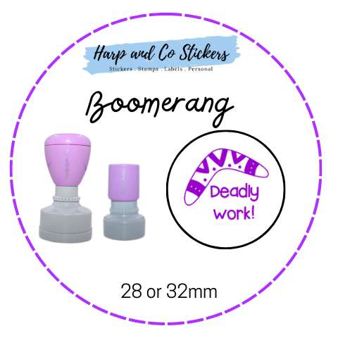 28 or 32mm Round Stamp - Boomerang