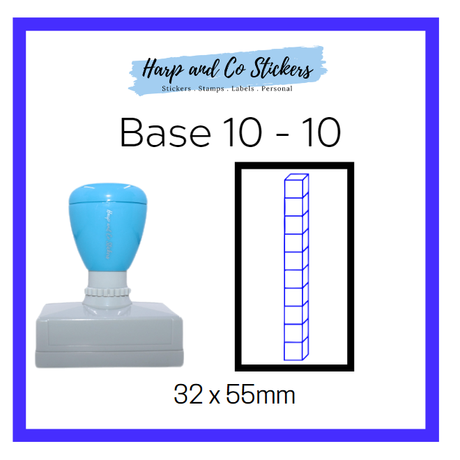 Rectangle 32 x 55mm stamp - Base 10 - 10