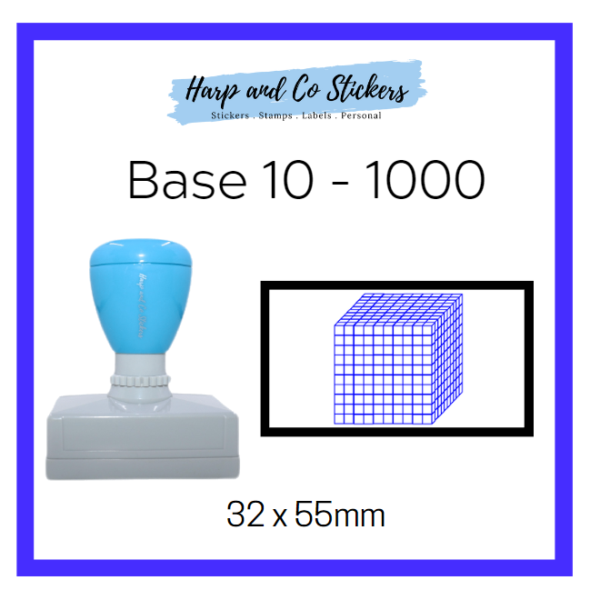 Rectangle 32 x 55mm stamp - Base 10 - 1000