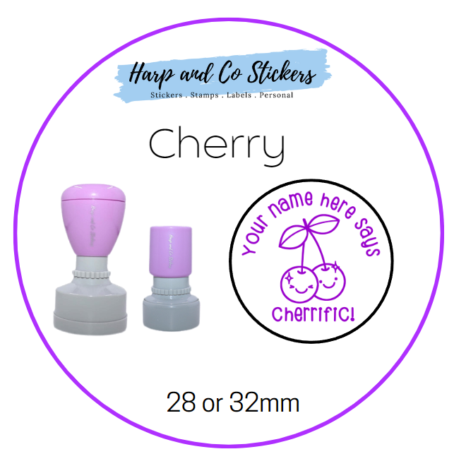 28 or 32mm Personalised Merit Stamp - Cherry