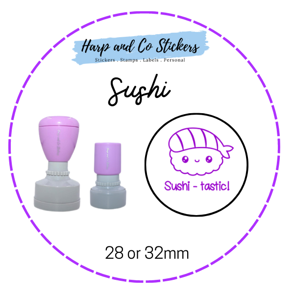28 or 32mm Round Stamp - Sushi