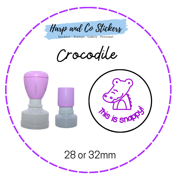 28 or 32mm Round Stamp - Crocodile