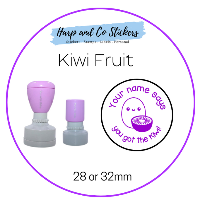 28 or 32mm Personalised Round Stamp - *Kiwi Fruit* - Great for the classroom!