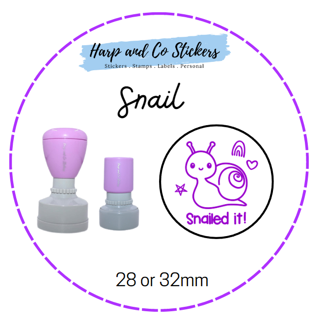 28 or 32mm Round Stamp - Snail
