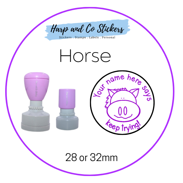 28 or 32mm Personalised Merit Stamp - Horse