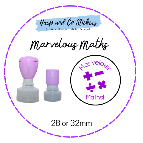 28 or 32mm Round Stamp - Marvelous Maths