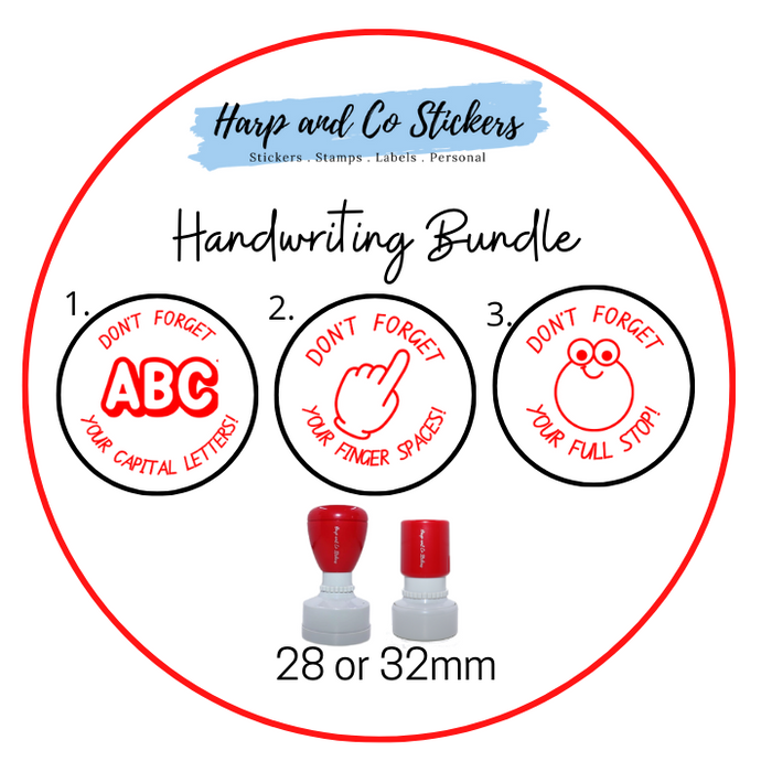 28 or 32mm Stamp Bundle - 3 Handwriting Stamps