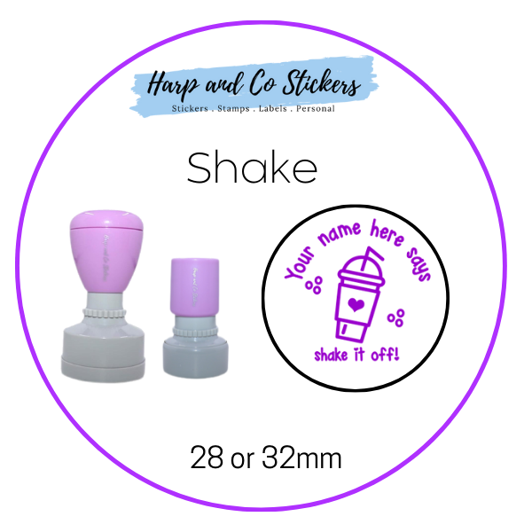 28 or 32mm Personalised Merit Stamp - Shake