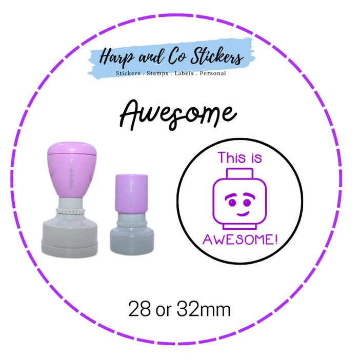 28 or 32mm Round Stamp - Awesome