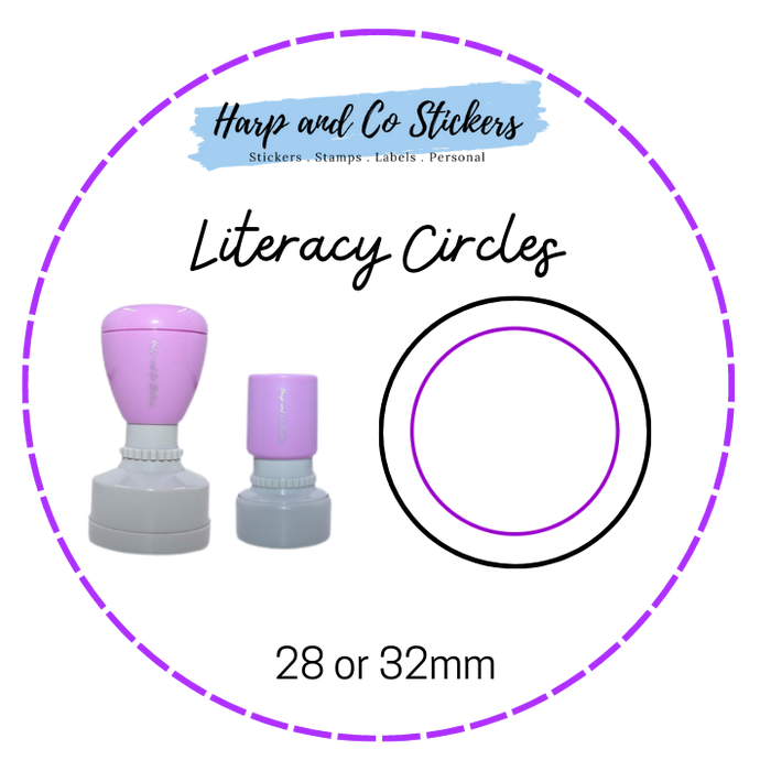 28 or 32mm Round Stamp - Literacy Circles