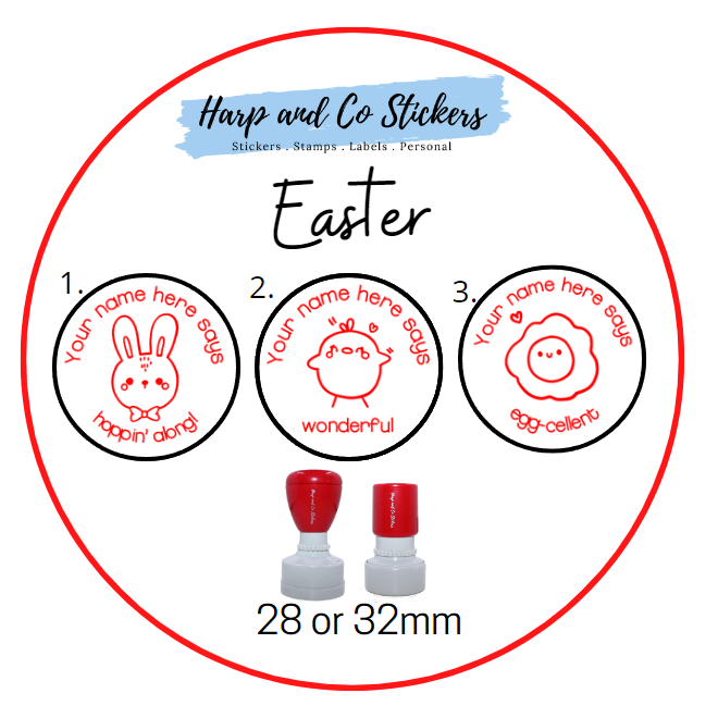 28 or 32mm Personalised Stamp Bundle - 3 Easter Stamps