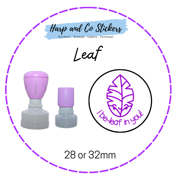 28 or 32mm Round Stamp - Leaf