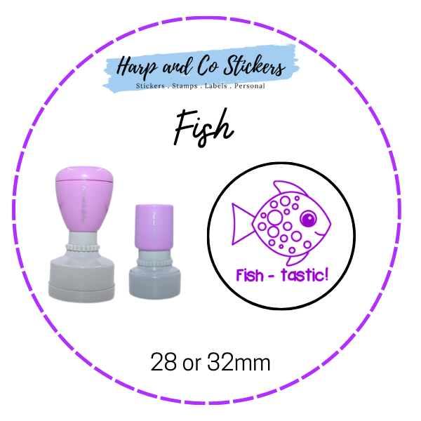 28 or 32mm Round Stamp - Fish