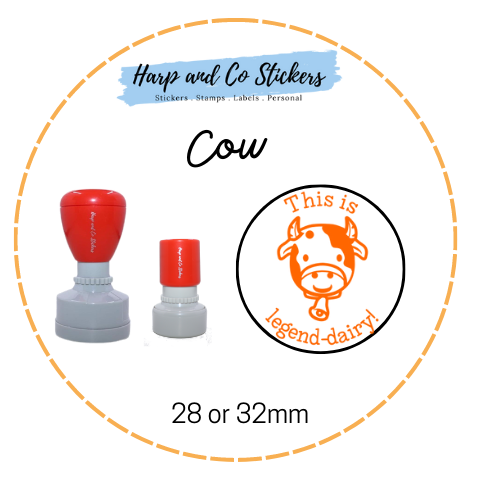 28 or 32mm Round Stamp - Cow