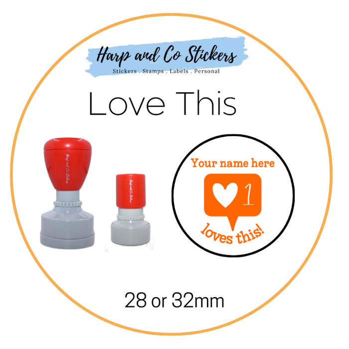 28 or 32mm Personalised Merit Stamp - Loves This