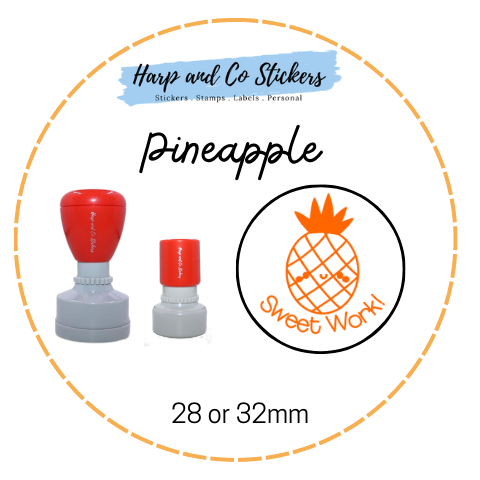 28 or 32mm Round Stamp - Pineapple