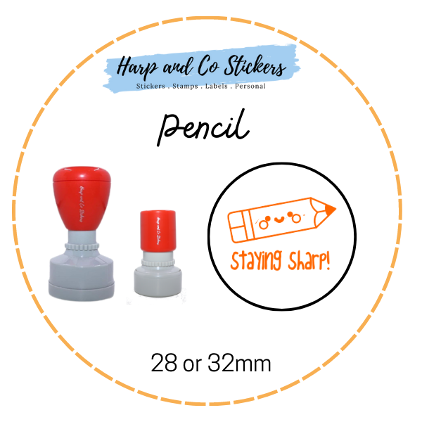 28 or 32mm Round Stamp - Pencil