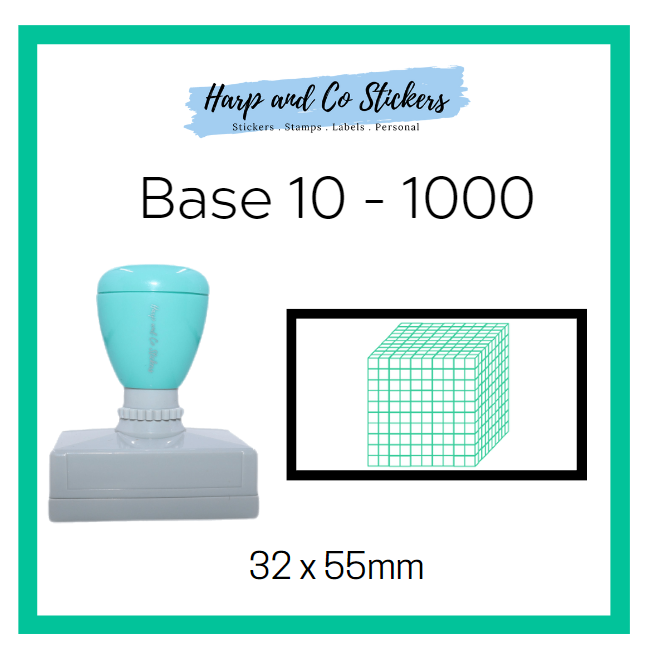 Rectangle 32 x 55mm stamp - Base 10 - 1000