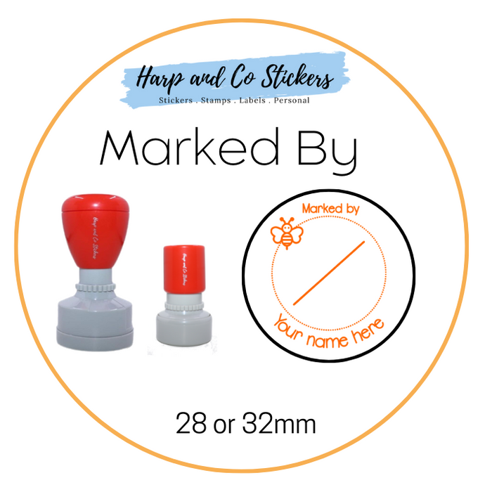 28 or 32mm Personalised Merit Stamp - *Marked By* - Great for the classroom!