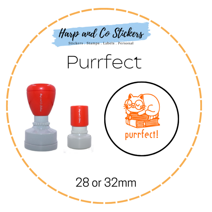 28 or 32mm Round Stamp - Purrfect