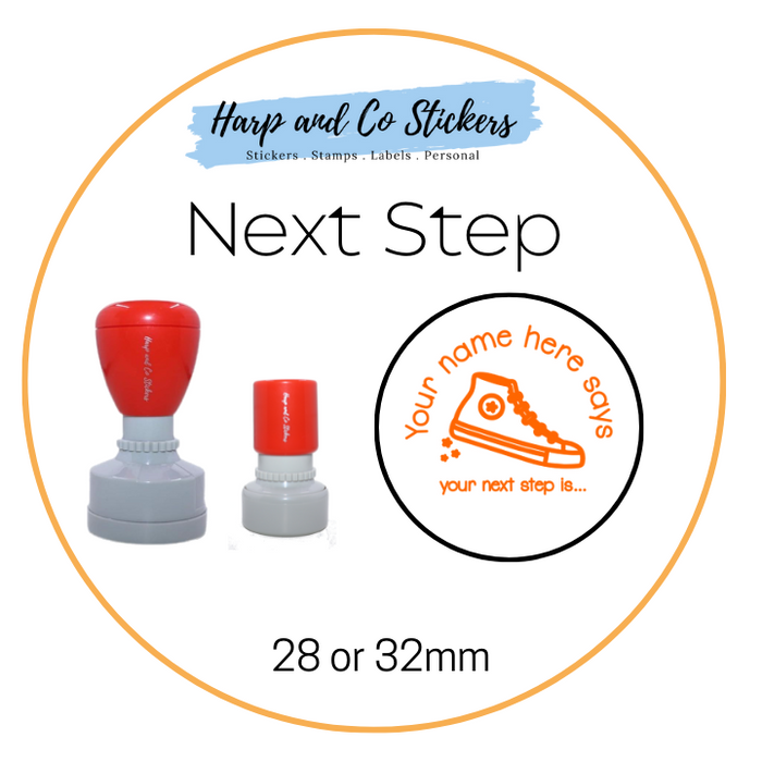 28 or 32mm Personalised Merit Stamp - *Next Step* - Great for the classroom!