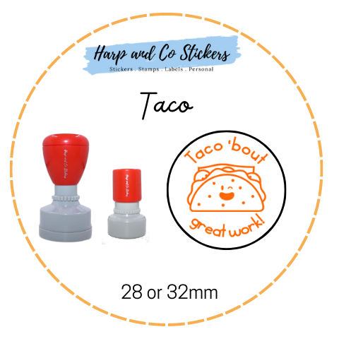28 or 32mm Round Stamp - Taco