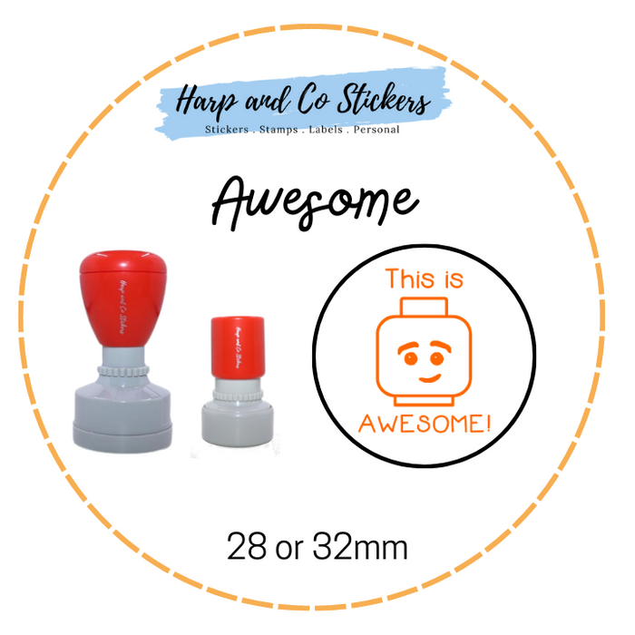 28 or 32mm Round Stamp - Awesome