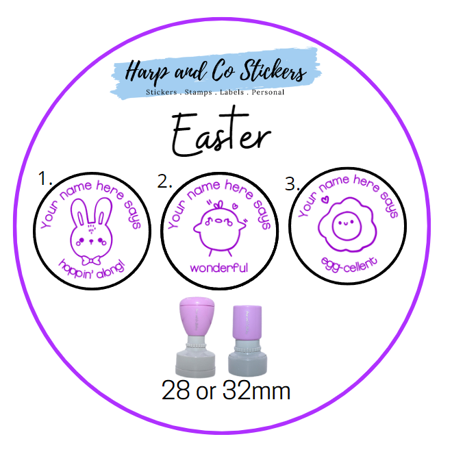 28 or 32mm Personalised Stamp Bundle - 3 Easter Stamps