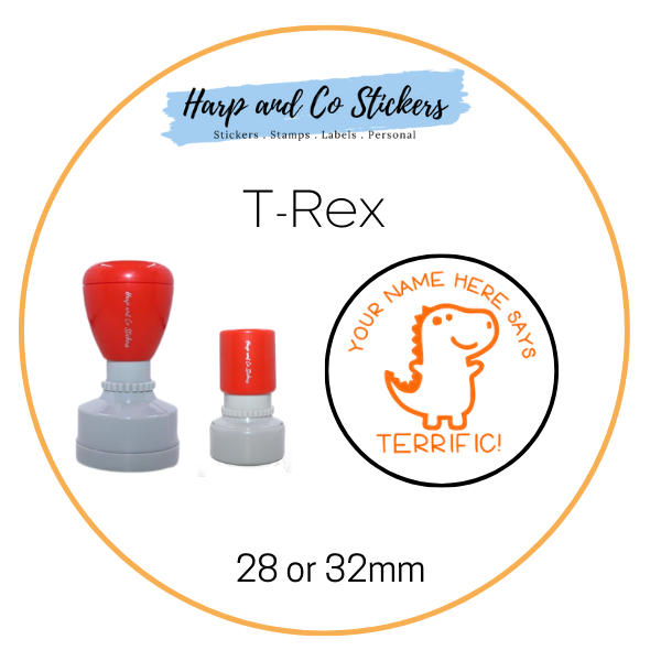 T-Rex Name Rubber Stamp