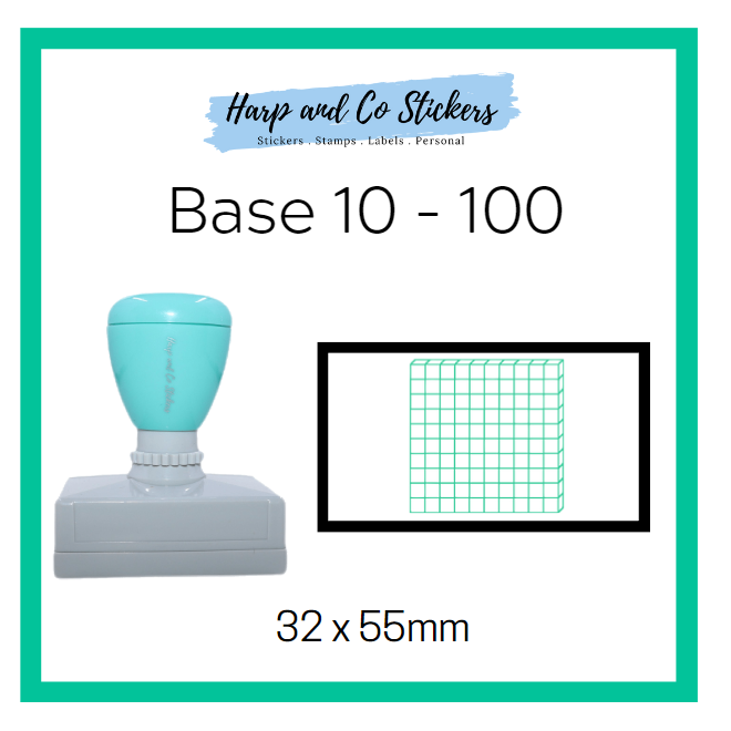 Rectangle 32 x 55mm stamp - Base 10 - 100