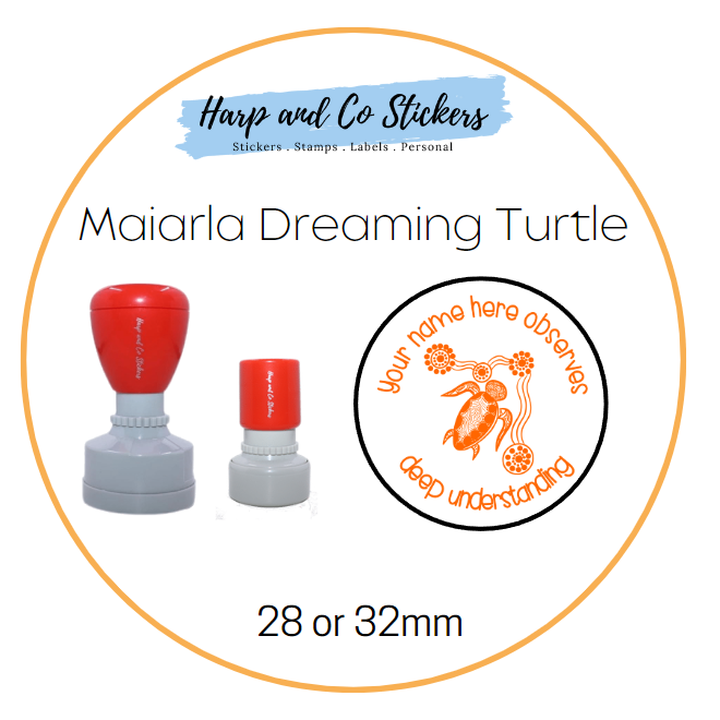 28 or 32mm Personalised Merit Stamp -Maiarla Dreaming Turtle