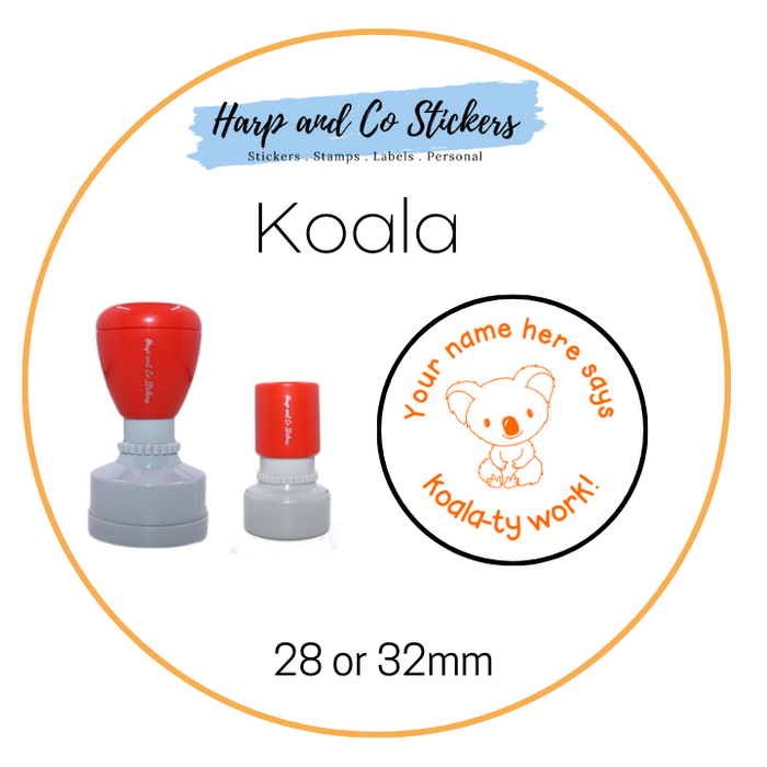 28 or 32mm Personalised Merit Stamp - *Koala* - Great for the classroom!
