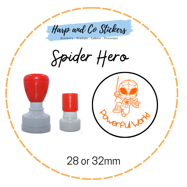 28 or 32mm Round Stamp - Spider Hero