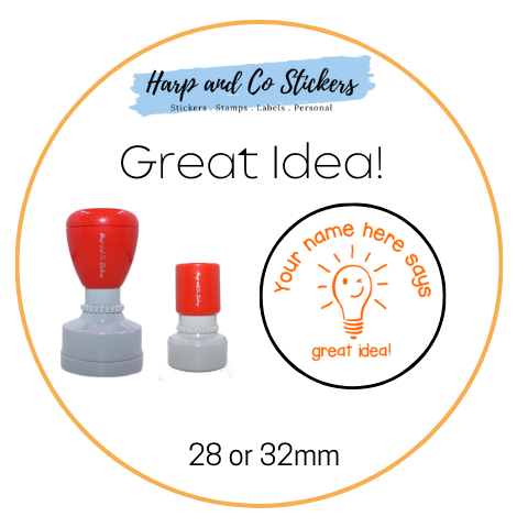 28 or 32mm Personalised Round Stamp - Great Idea!