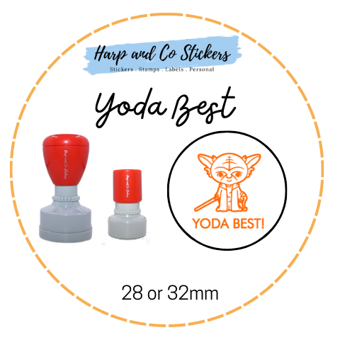 28 or 32mm Round Stamp - Yoda Best