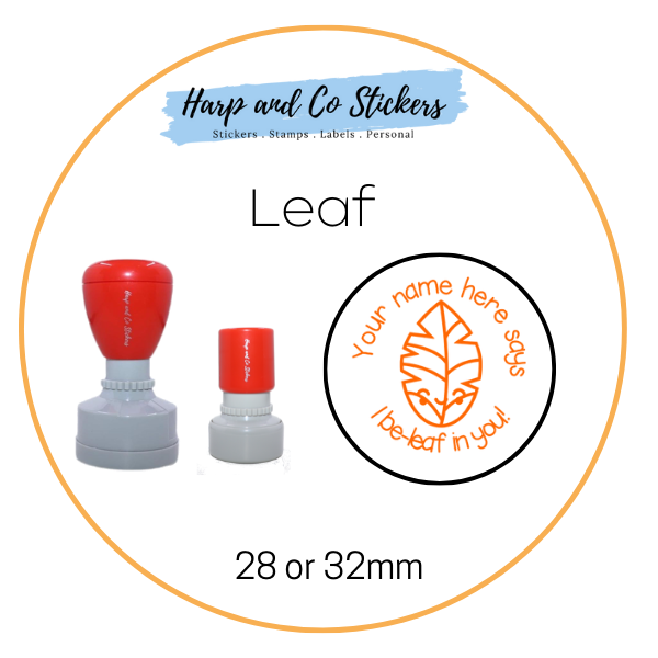 28 or 32mm Personalised Merit Stamp - Leaf