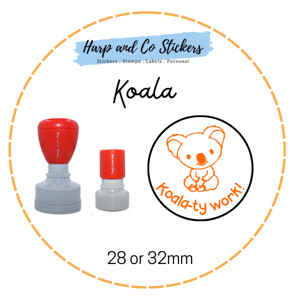 28 or 32mm Round Stamp - Koala Merit